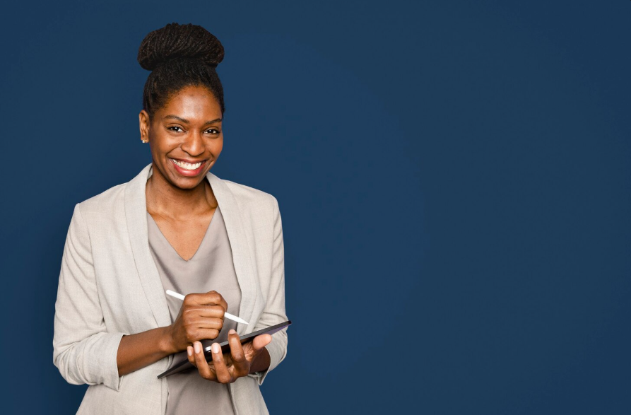 A business owner with a clipboard