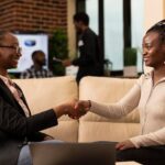 A woman ensuring a good customer experience